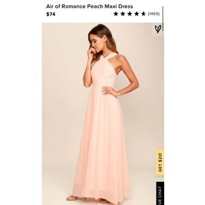 Lulu’s Air of Romance Dress in Peach D15376